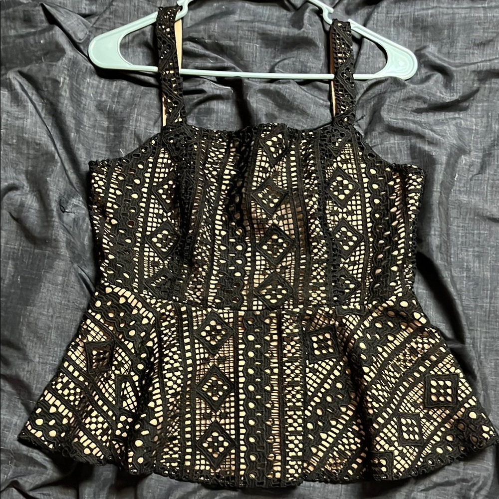 Elegant Black and Cream Women's Top
